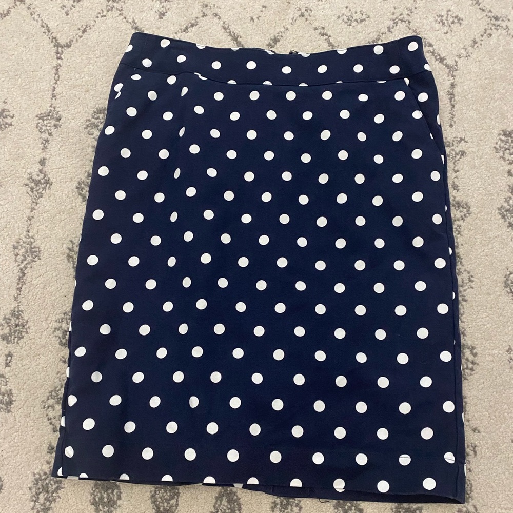 Merona Polka dot Pencil Skirt Navy/White work interview career